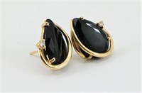Black Onyx 14K Gold Earrings