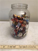 Jar of Vintage Smurf, Sesame Street, & Alf Figures