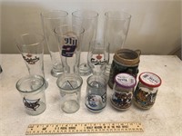 Misc Glassware - Beer Glasses, Jelly Jars, Etc