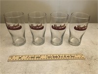 Four Leinenkugels Leinies Tulip Canoe Beer Glasses