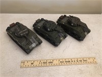 Three Toy Military Tanks