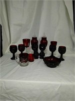 Antique ruby red glassware