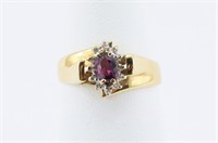 .35 Carat Ruby & Diamonds 10K Gold Ring