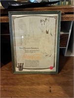 Framed 29 years of Americas Coca Cola vintage