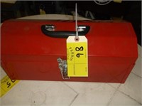 Red metal Toolbox w/contents