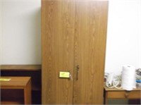 Oak grain Office or Pantry Cabinet w/key