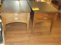 Pair matching End Tables w/ slide-out drawers