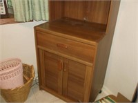 (2) Oak Microwave Cabinets