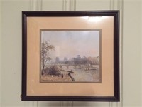 Framed Print of Bridge and City