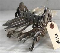 SILVER PLATED KNIFE HOLDER & KNIVES