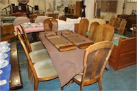 Dining Table, chairs and matching display cabinet