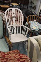 High Backed english country chair painted white