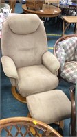 Brown stressless type chair with stool