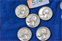 Washington Silver Quarters (5) 1944-64