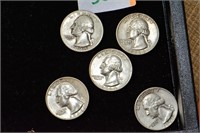 Washington Silver Quarters (5) 1944-64