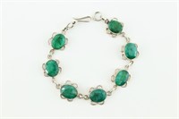Sterling & Emeralds Bracelet. 20 Carats!