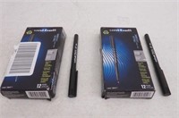 Uniball 12-Pk Roller Pens x2 (1 Blue, 1 Black)