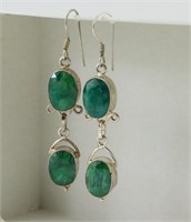 Emeralds & Sterling Earrings