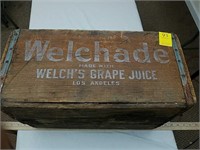 Welchs grape juice wood crate