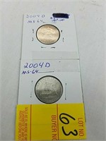 2004 d ms64 nickels