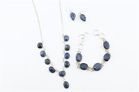 85 Carats of Sapphires in Sterling Silver Set