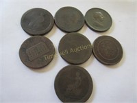 7 large coins