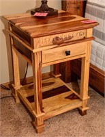 Hickory Side table 26" t x 17" w x 18" d -