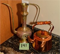 Genie bottle & copper tea kettle