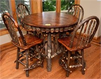 Bent birch table & 4 chairs - perfect condition -