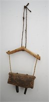Antique Wood Hand Carved Cow Bell