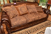 Very ornate couch w/ pillows - like new