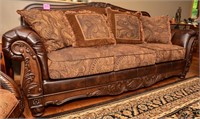 Very ornate couch w/ pillows - like new