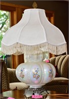 Hand painted vintage lamp w/ cool shade