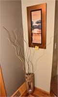 Picture & cool floor vase with sticks