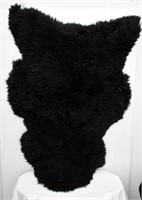 Black Sheepskin Pelt  / Rug 40" x 28"
