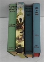 4 pcs Zane Grey Western Novels Books