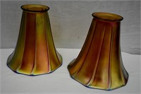 2pcs Steuben Deco Art Glass Lamp Shades 5"