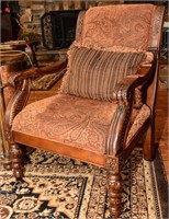 Ornate arm chair w/ pillow cushion