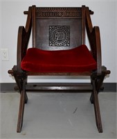 Antique Medieval Chair With Scripture