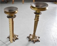 Pair Antique Brass Candle Stick Holders