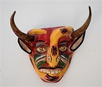 Mexican Folk Art Carved Diablo Dance Mask