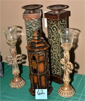 Wine holder & candlesticks