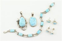 Larimar in Sterling Silver 5 pc Group. Pendants