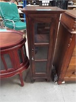 Antique Wooden Narrow Display Cabinet