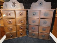 2 ANTIQUE WOOD SPICE CABINETS