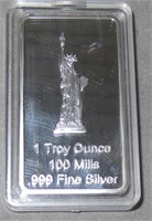 .999 Fine Silver 100 Mills Plate1 Troy Ounce Ingot