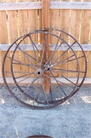 Pair of 40in Iron Implement Wheels