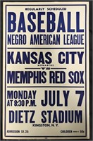 1958 Negro American League Promotional Broadside