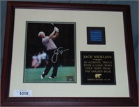Jack Nicklaus Signed 8 x 10 Photo & Shirt Swatch
