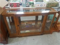 beveled glass lighted display cabinet
